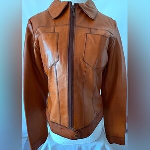 Vintage Wilsons Leather Camel Cognac Leather Western Jacket